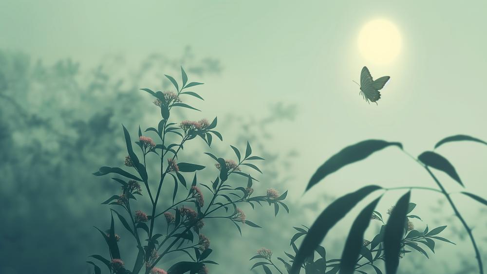 Morning Butterfly Serenity wallpaper