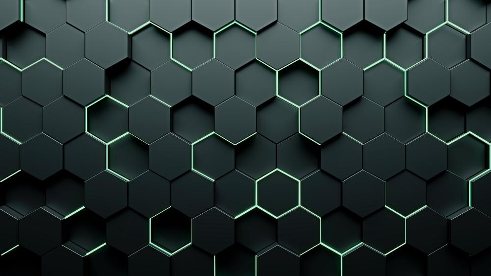 Hexagonal Neon Mesh wallpaper