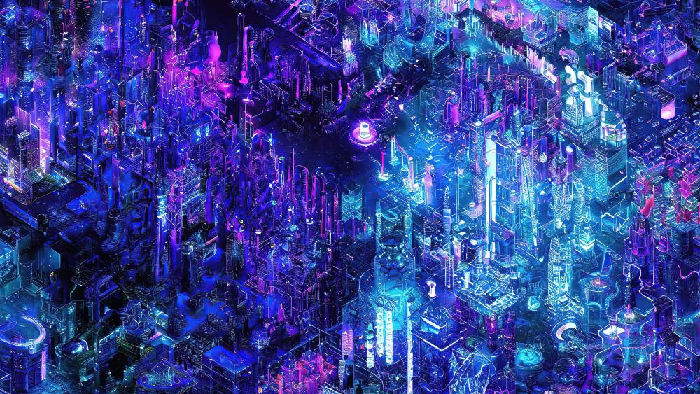 Neon Futuristic Abstraction wallpaper