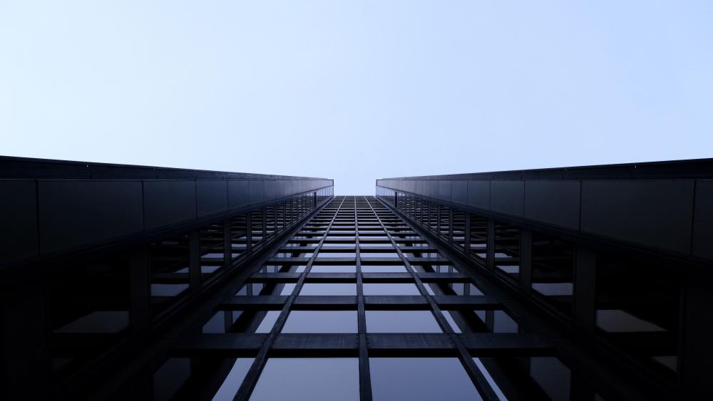 Modern Skyscraper Perspective Overhead View wallpaper