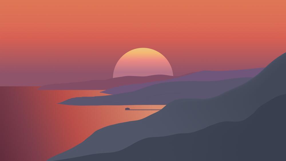 Serene Sunset Minimalism wallpaper