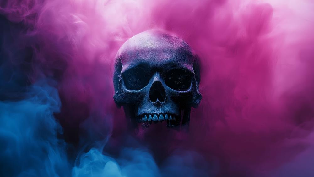 Skull Emerging from Misty Depths wallpaper