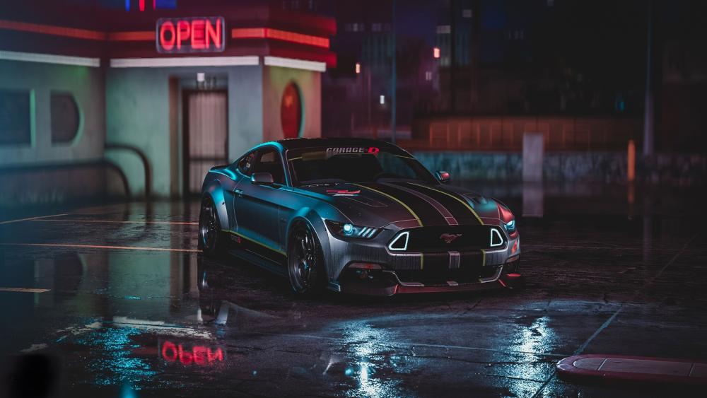 Night Drive with Ford Mustang GT wallpaper