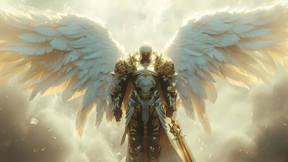 Warrior Angel Ascends in Glory wallpaper