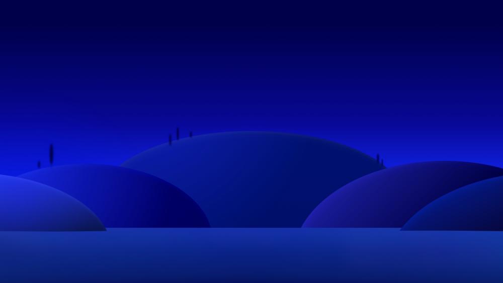 Tranquil Nightscape in Blue and Purple wallpaper