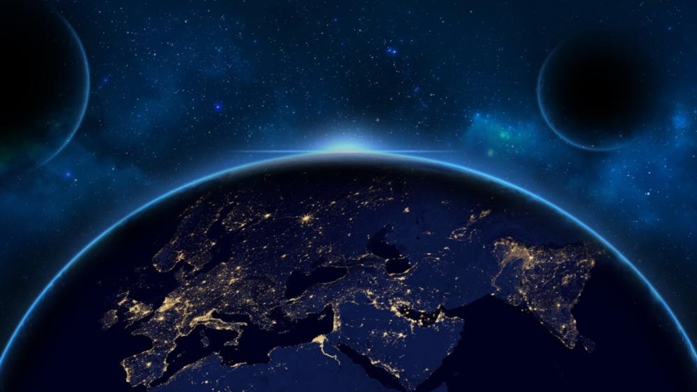 Moonlit Earth from Space wallpaper