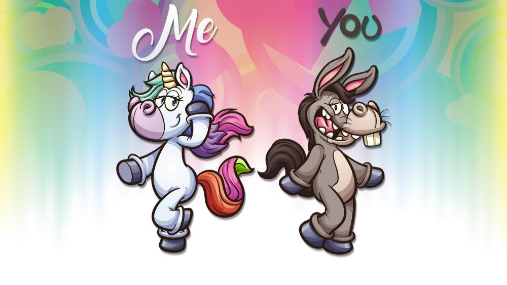 Unicorn vs Donkey Showdown wallpaper