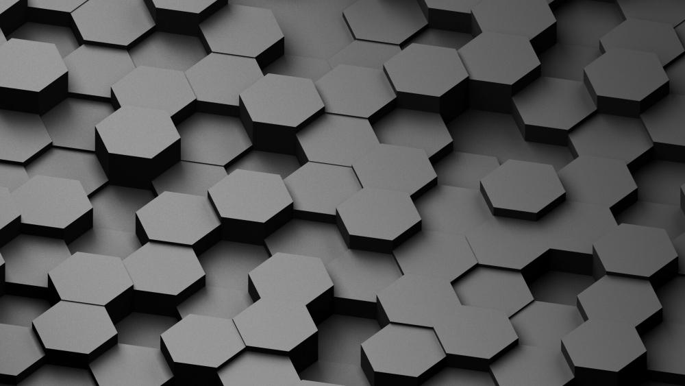 Hexagonal Harmony in Gray 4K wallpaper