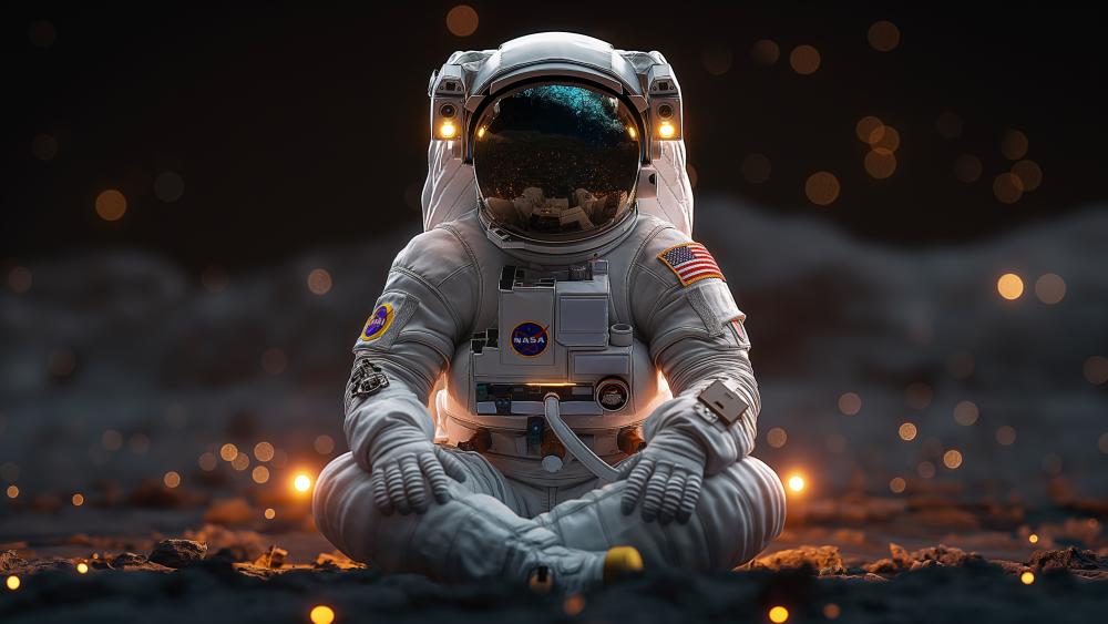 Astronaut in Cosmic Meditation wallpaper