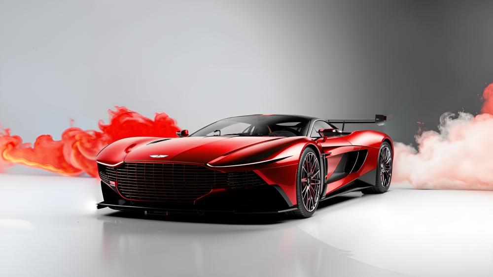 Futuristic Red Supercar Masterpiece wallpaper