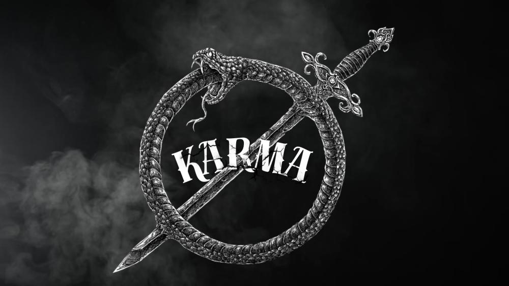 Karma Emblem in Monochrome Art wallpaper