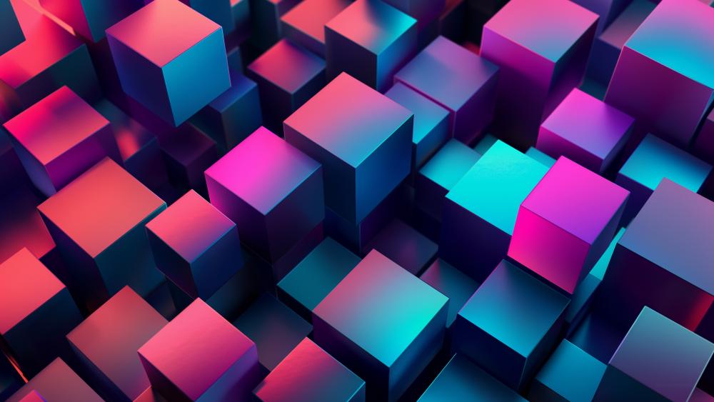 Neon Cubes wallpaper