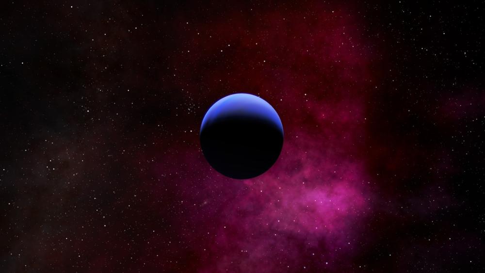 Mystical Blue Planet in Deep Space wallpaper