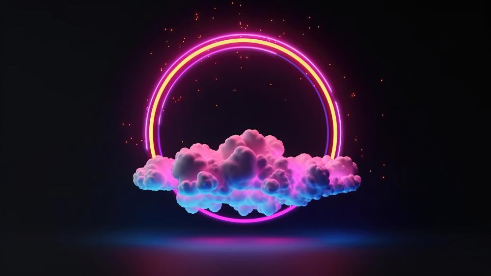 Neon Cloud Dreamscape wallpaper