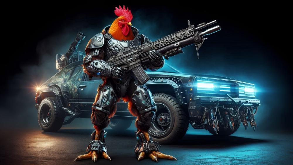 Cyborg Chicken with Attitude wallpaper