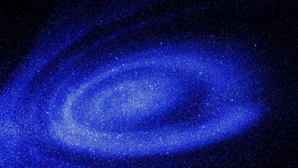 Ethereal Spiral Galaxy in Blue wallpaper