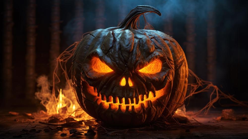 Evil Jack-O'-Lantern Glow wallpaper