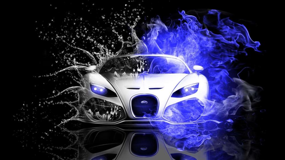 Fusion of Fire and Water Bugatti Veyron wallpaper