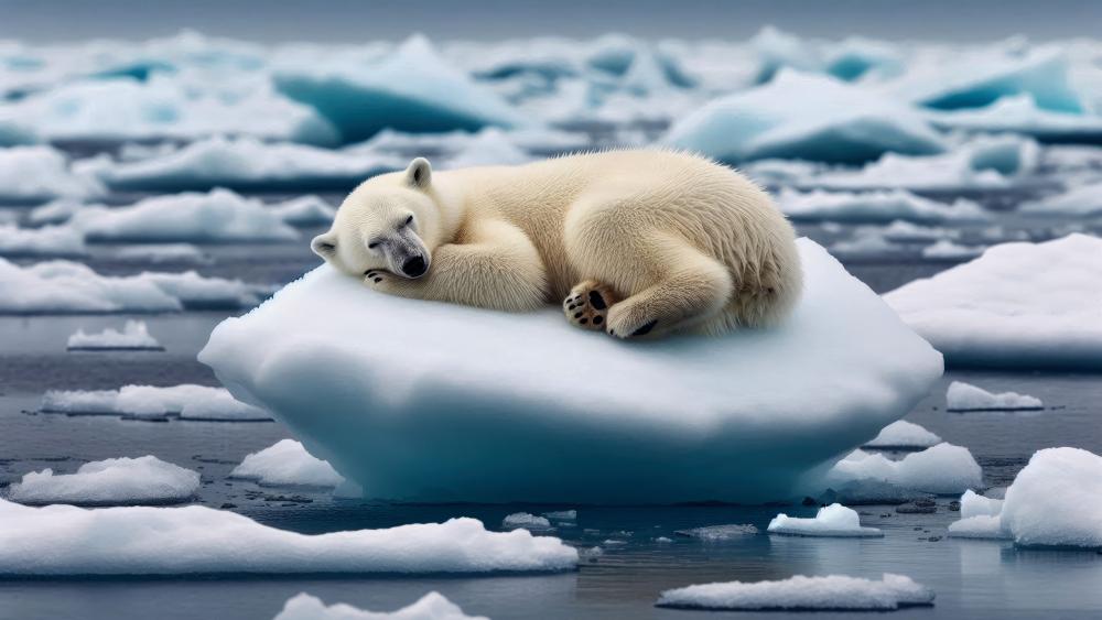 Sleeping polar bear wallpaper