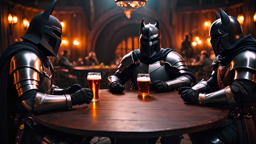 3 Knights Drinking Beer wallpaper