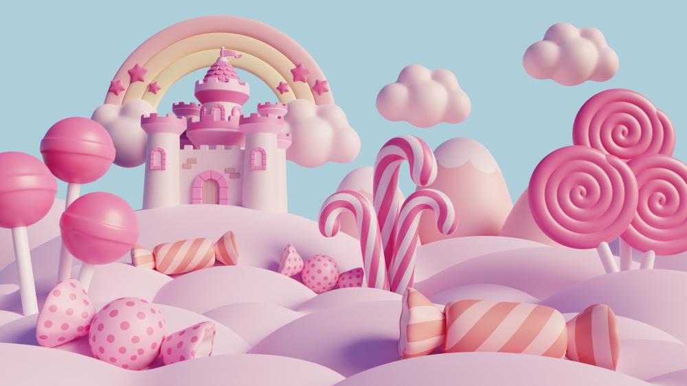 Fantasy Candy Castle Wonderland wallpaper