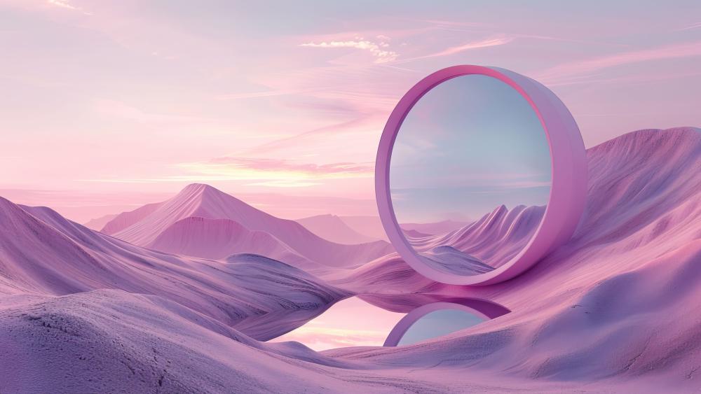 4k-Pink-Desert-Reflection wallpaper