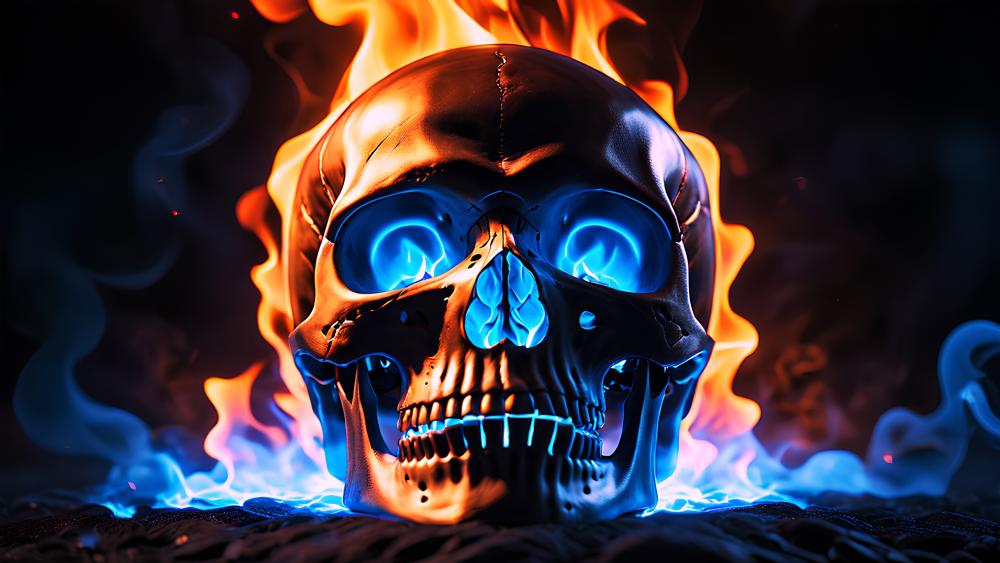 Burning Skull wallpaper