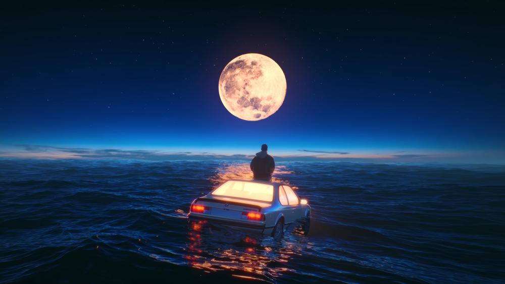 Moonlit Voyage in a Dreamscape wallpaper