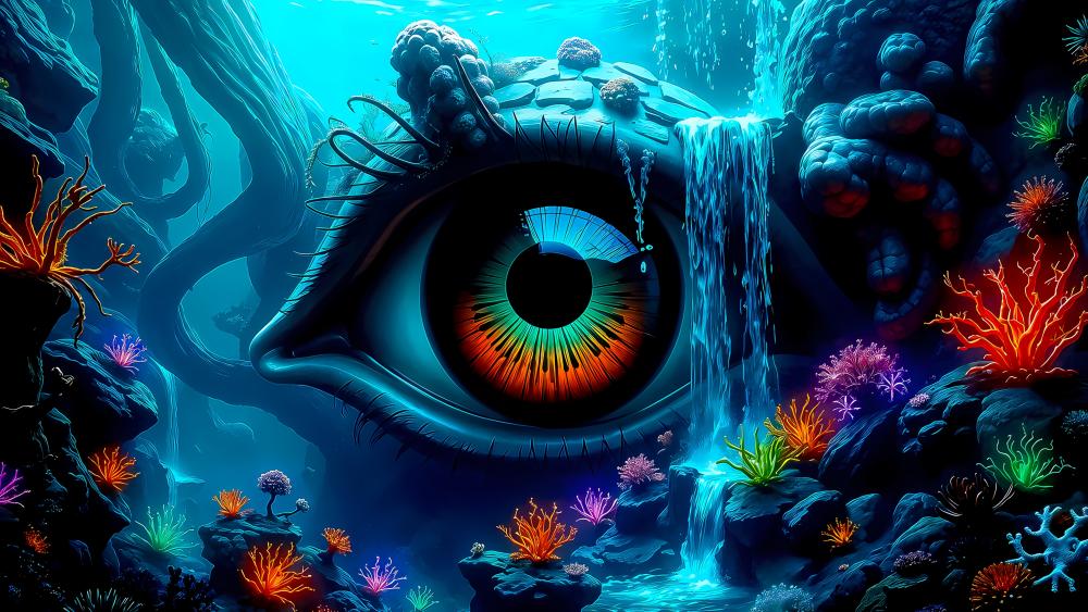 Underwater Eye of the Ocean Deeps wallpaper