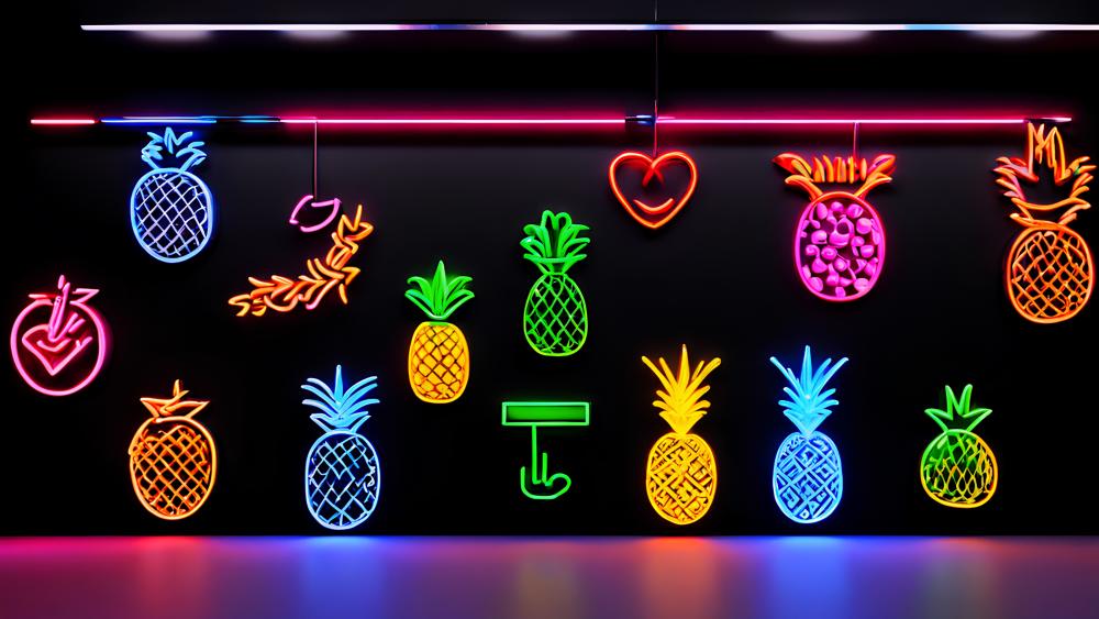 Neon Fruit Wall wallpaper