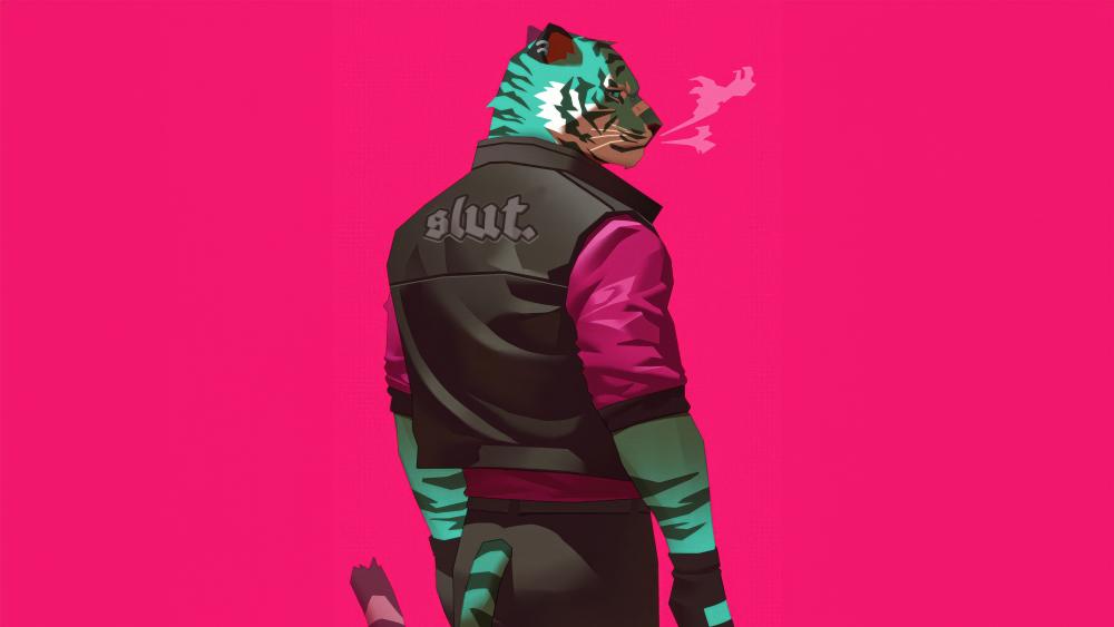 Cyberpunk Tiger Power wallpaper