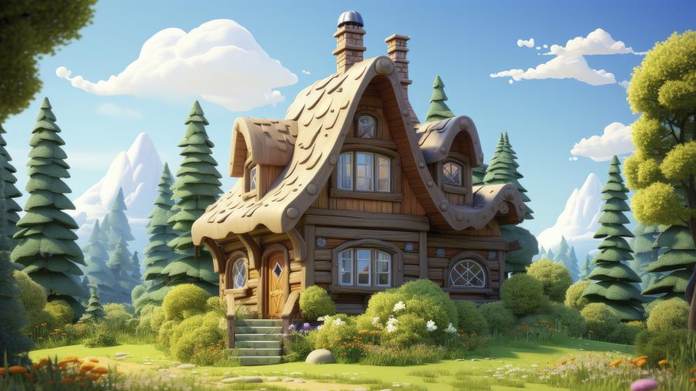 Magical Forest Cottage in Fantasyland wallpaper