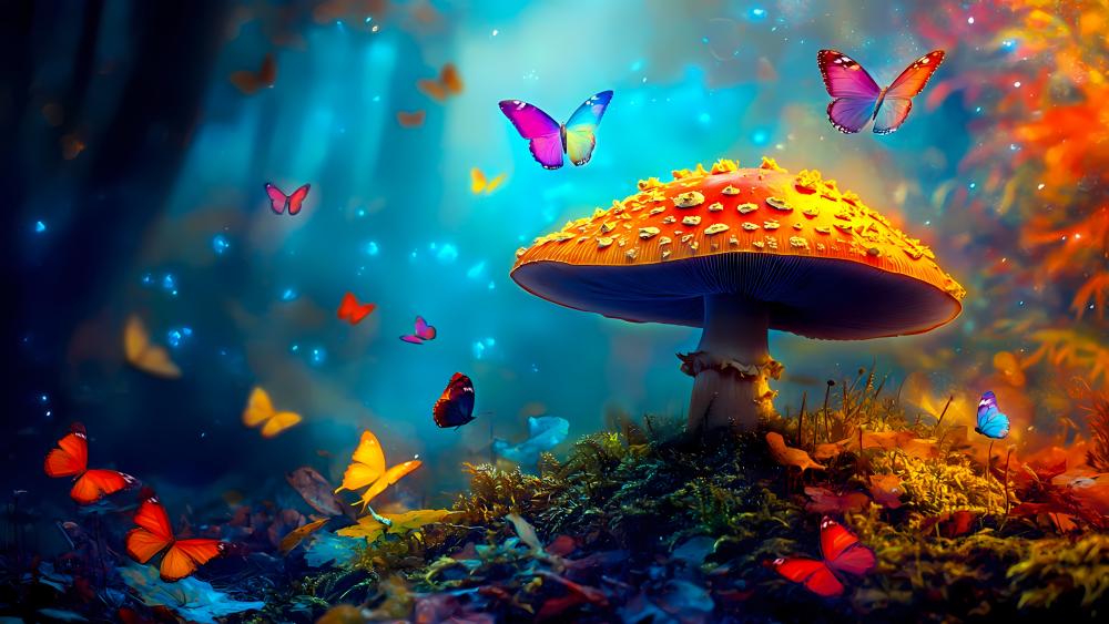 Magical Forest of Enchanting Butterflies wallpaper