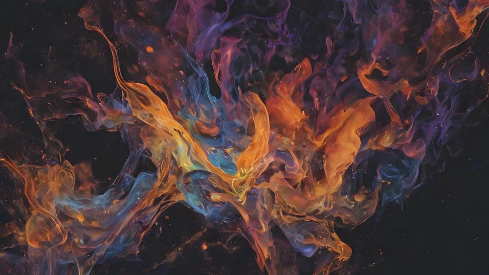 Colorful Ethereal Flame Dance wallpaper