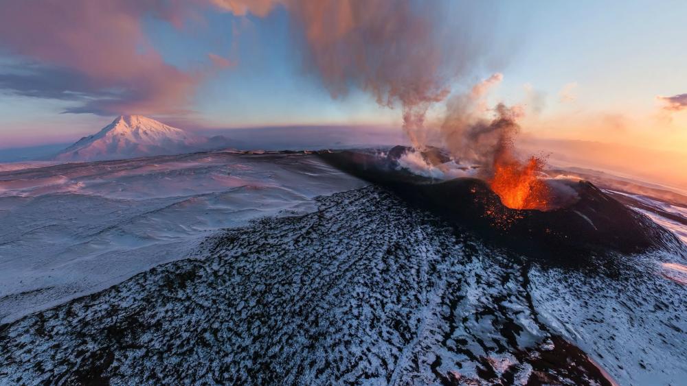 Blazing Summit of Mount Erebus wallpaper