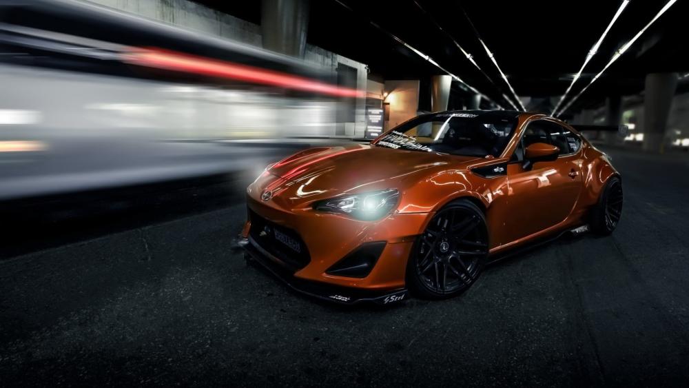 Toyota 86 in Motion at Night wallpaper