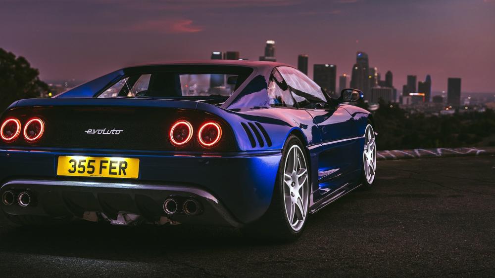 Ferrari F355 Evoluto in City Lights wallpaper