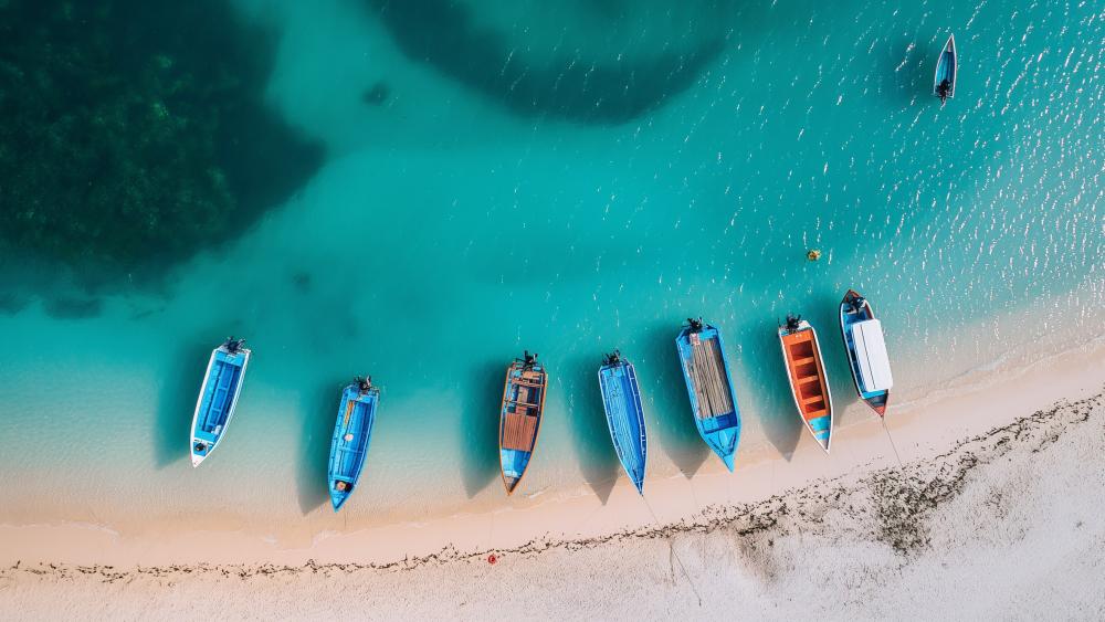 Boats Resting on Clear Waters wallpaper