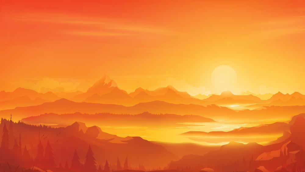 Epic Minimalist Sunset wallpaper