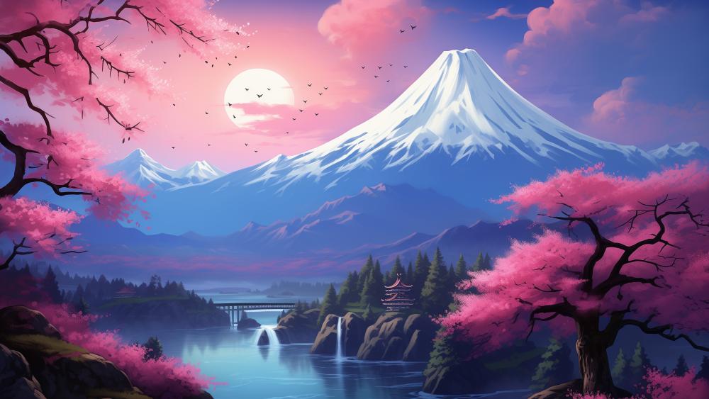 Serene AI-Generated Japanese Landscape wallpaper