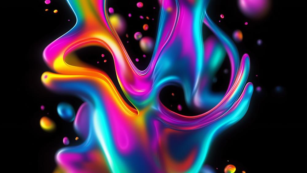 Neon Waves of Fluid Energy wallpaper