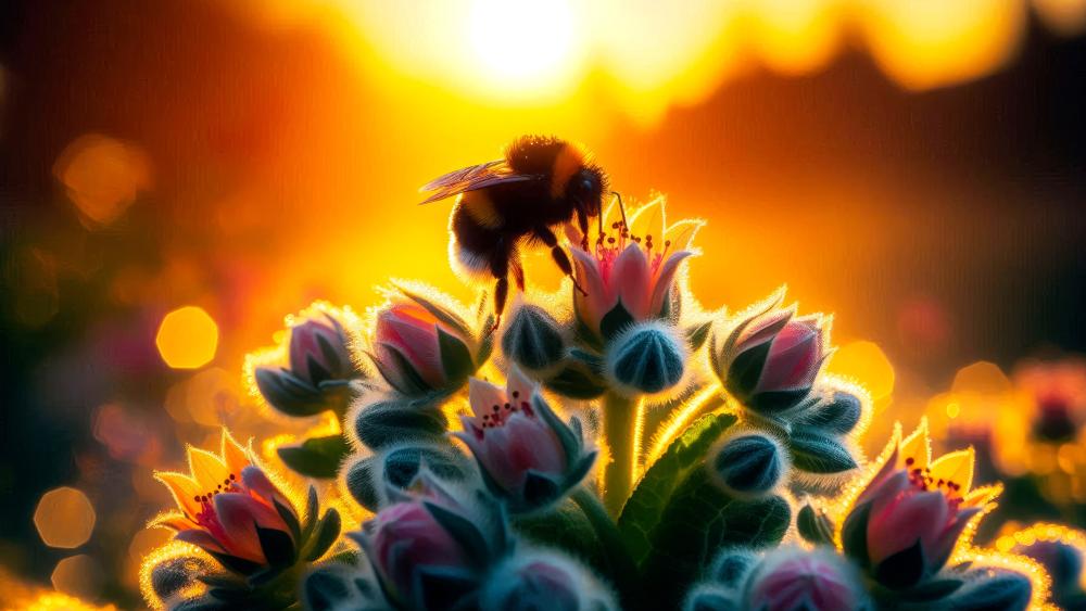 Golden Hour Pollination wallpaper