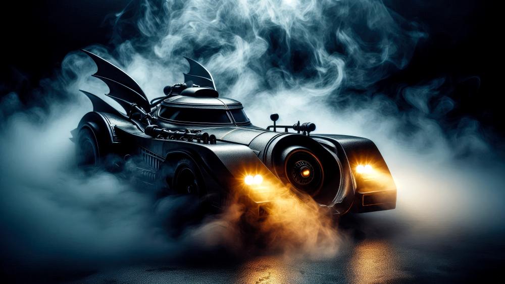 Batmobile ready for action wallpaper