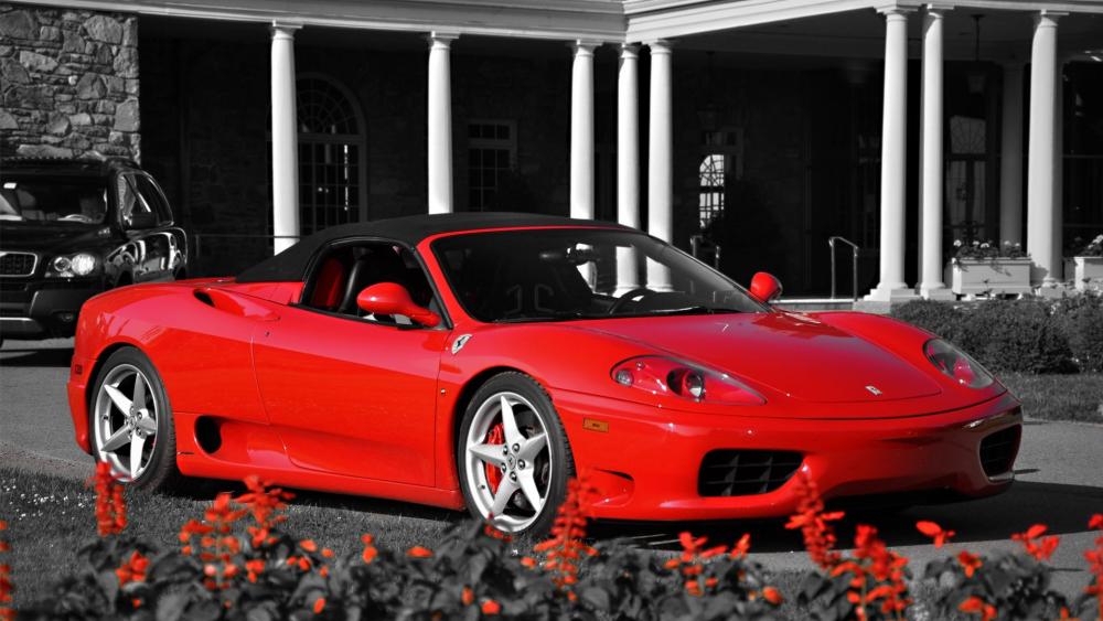 Ferrari 360 Spider in Magnificent Red wallpaper