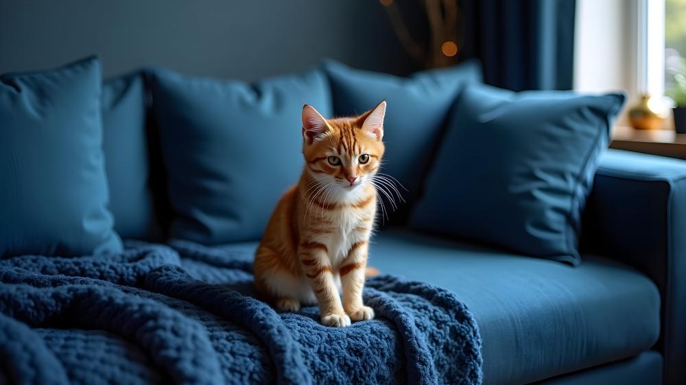 Ginger Cat on a Cozy Blanket in 4K wallpaper