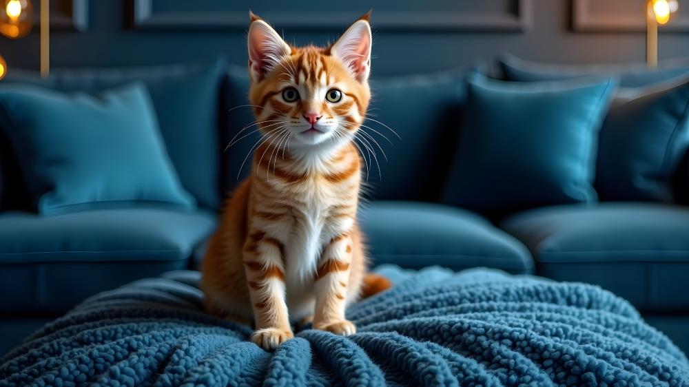 Ginger Cat Elegance in AI Artful Design wallpaper