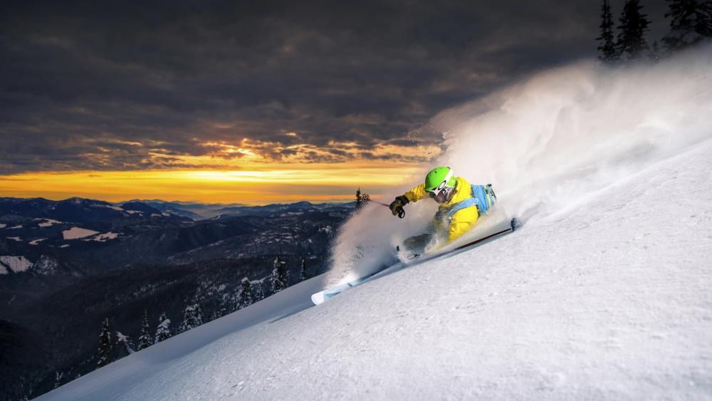 Powder Rush at Sunset wallpaper