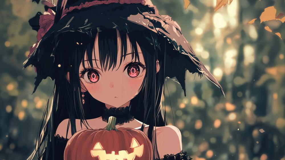 Enchanted Halloween Night Anime Style wallpaper