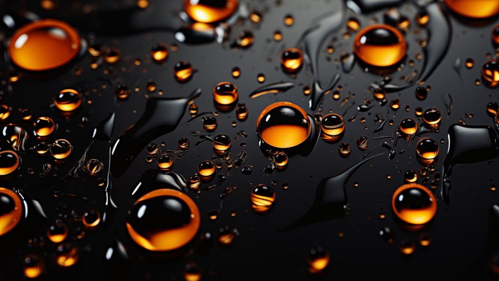 Black and Orange Waterdrop Harmony wallpaper