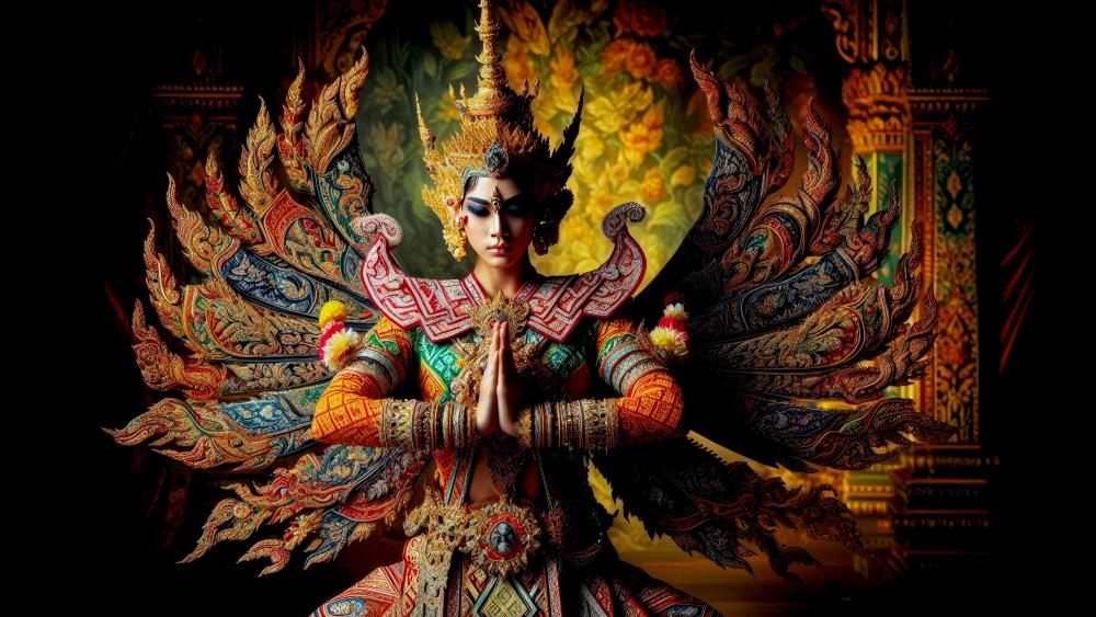 Traditional Thai Dancer in her glamorous outfit wallpaper